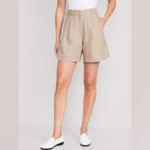 Old Navy #560745 Extra High-Waisted Taylor Linen-Blend Trouser Shorts NWT